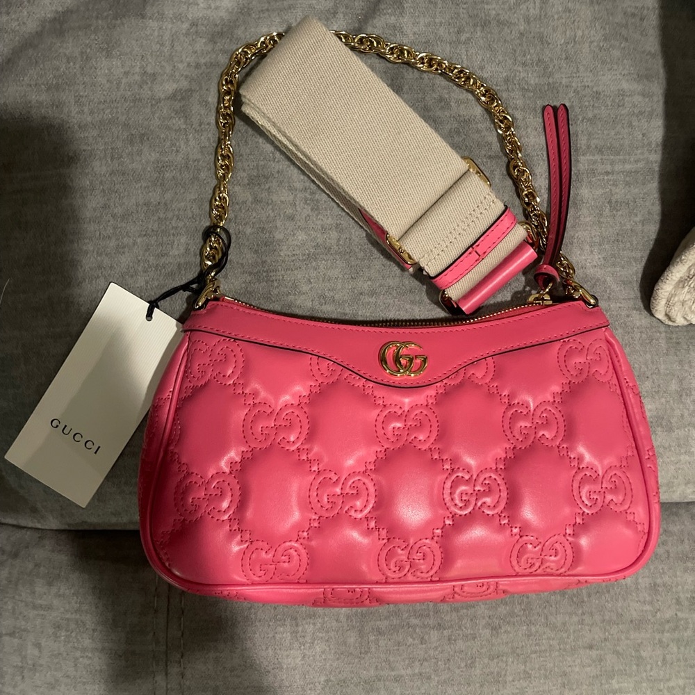 Gucci Fuchsia Quilted Shoulder Bag